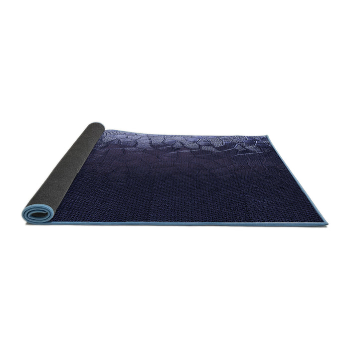 Thickness of Patterned Night Blue Rug, pat2554blu