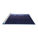 Sideview of Machine Washable Transitional Night Blue Rug, wshpat2554blu