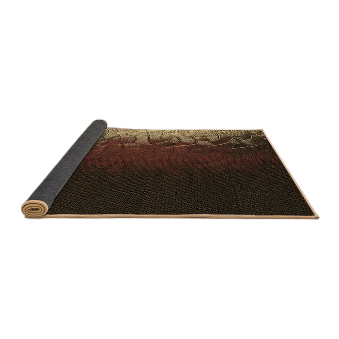 Thickness of Patterned Sienna Brown Rug, pat2554brn