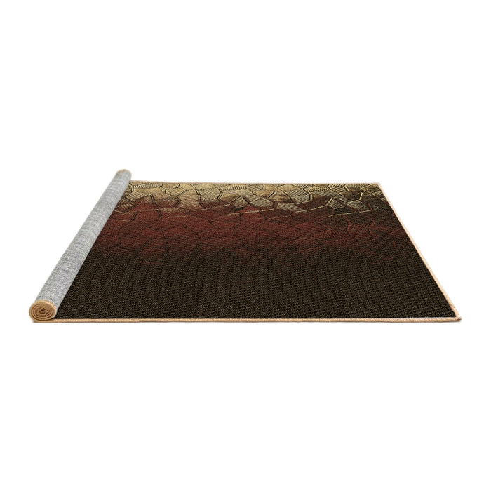 Sideview of Machine Washable Transitional Sienna Brown Rug, wshpat2554brn