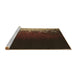 Sideview of Machine Washable Transitional Sienna Brown Rug, wshpat2554brn