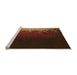 Sideview of Machine Washable Transitional Mahogany Brown Rug, wshpat2554org