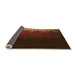 Thickness of Patterned Mahogany Brown Rug, pat2554org