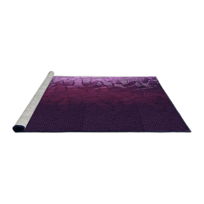 Sideview of Machine Washable Transitional Purple Violet Purple Rug, wshpat2554pur