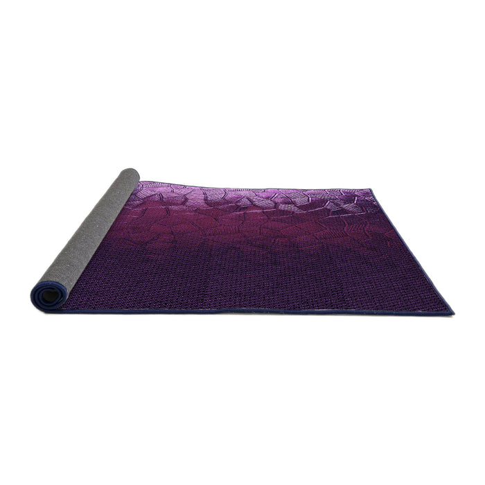 Thickness of Patterned Purple Violet Purple Rug, pat2554pur