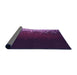 Thickness of Patterned Purple Violet Purple Rug, pat2554pur