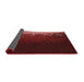 Thickness of Patterned Maroon Red Rug, pat2554rd
