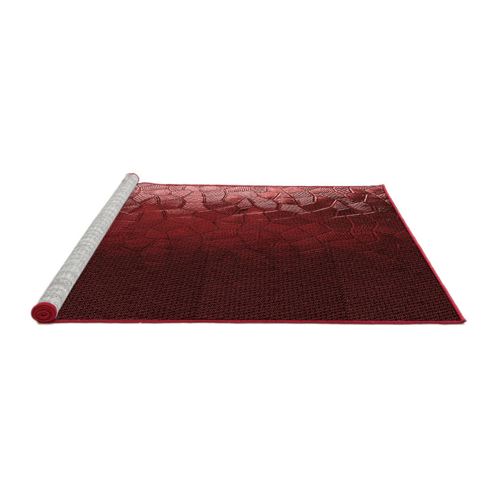 Sideview of Machine Washable Transitional Maroon Red Rug, wshpat2554rd