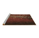 Sideview of Machine Washable Transitional Red Rug, wshpat2555brn