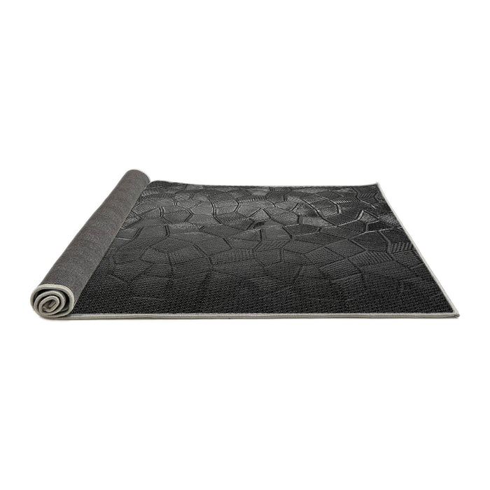 Thickness of Patterned Charcoal Black Rug, pat2555gry