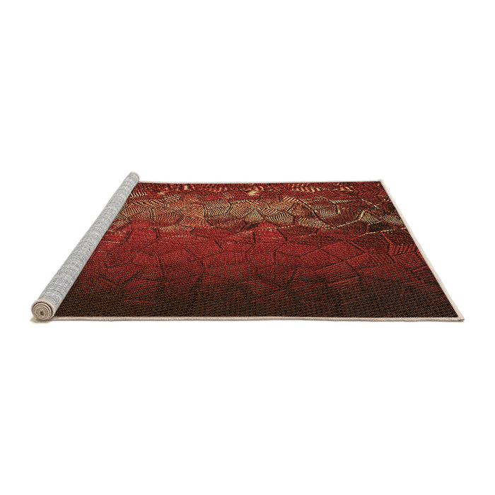 Sideview of Machine Washable Transitional Mahogany Brown Rug, wshpat2555org