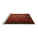 Sideview of Machine Washable Transitional Mahogany Brown Rug, wshpat2555org