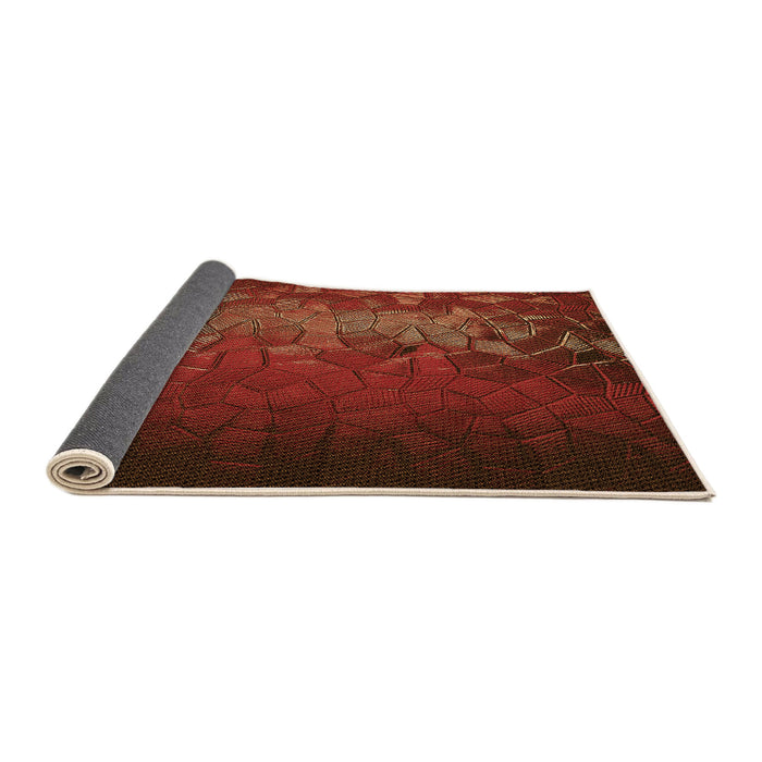 Thickness of Patterned Mahogany Brown Rug, pat2555org