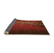 Thickness of Patterned Mahogany Brown Rug, pat2555org