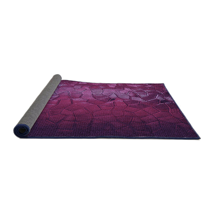 Thickness of Patterned Pink Plum Purple Rug, pat2555pur