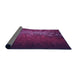 Thickness of Patterned Pink Plum Purple Rug, pat2555pur