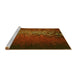 Sideview of Machine Washable Transitional Mahogany Brown Rug, wshpat2555yw