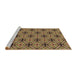 Sideview of Machine Washable Transitional Golden Gold Rug, wshpat2556brn