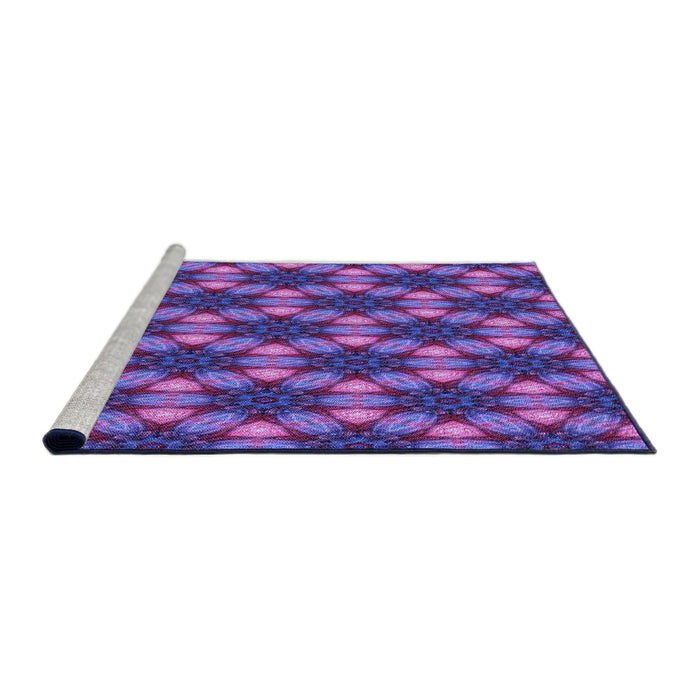 Sideview of Machine Washable Transitional Bright Purple Rug, wshpat2557pur