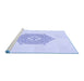 Sideview of Machine Washable Transitional Lavender Blue Rug, wshpat2558blu