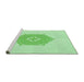 Sideview of Machine Washable Transitional Light Green Rug, wshpat2558grn