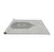 Sideview of Machine Washable Transitional Platinum Gray Rug, wshpat2558gry