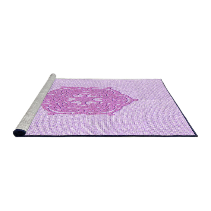 Sideview of Machine Washable Transitional Violet Purple Rug, wshpat2558pur