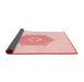 Thickness of Patterned Pastel Red Pink Rug, pat2558rd