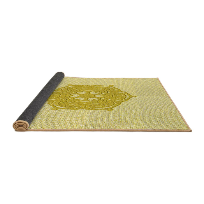 Thickness of Patterned Sun Yellow Rug, pat2558yw