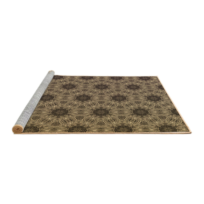 Sideview of Machine Washable Transitional Peru Brown Rug, wshpat2559brn