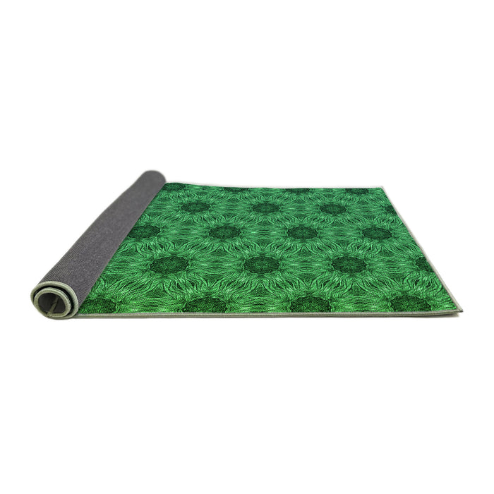 Thickness of Patterned Deep Emerald Green Rug, pat2559grn