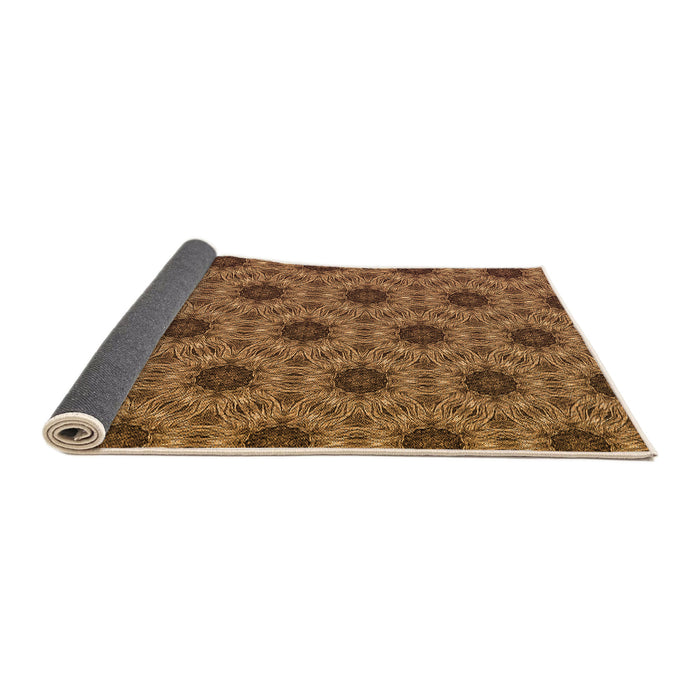 Thickness of Patterned Red Brown Rug, pat2559org