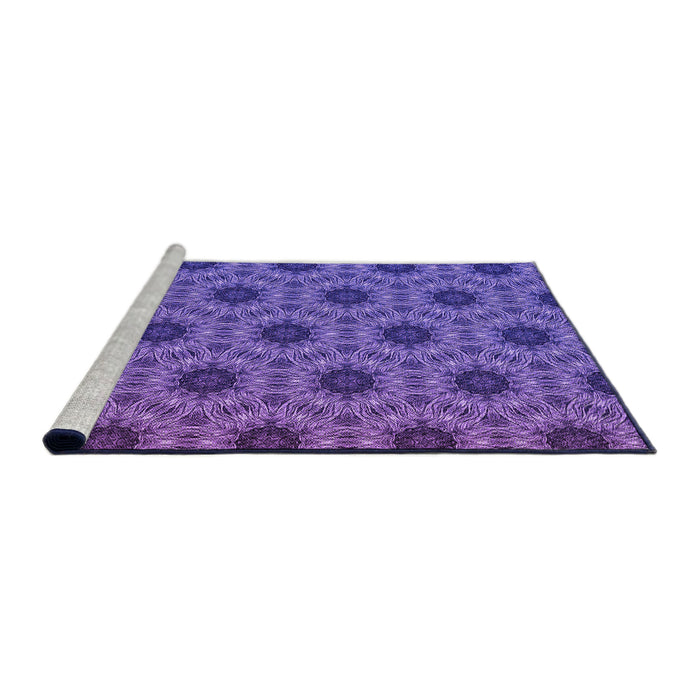 Sideview of Machine Washable Transitional Amethyst Purple Rug, wshpat2559pur