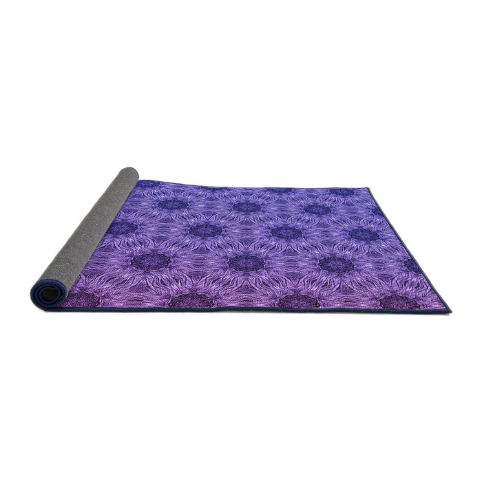 Thickness of Patterned Amethyst Purple Rug, pat2559pur