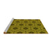 Sideview of Machine Washable Transitional Orange Gold Rug, wshpat2559yw