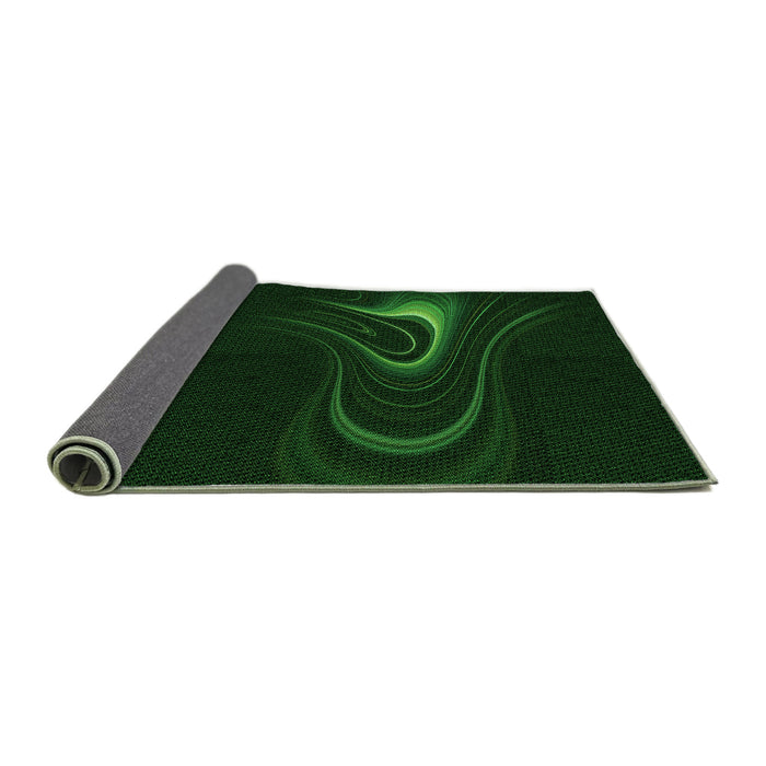 Thickness of Patterned Deep Emerald Green Rug, pat256grn