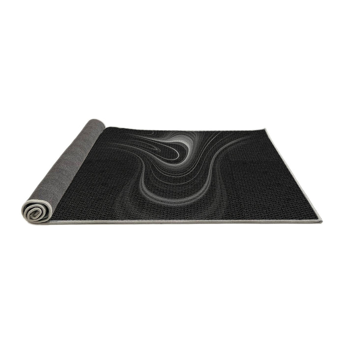 Thickness of Patterned Black Rug, pat256gry