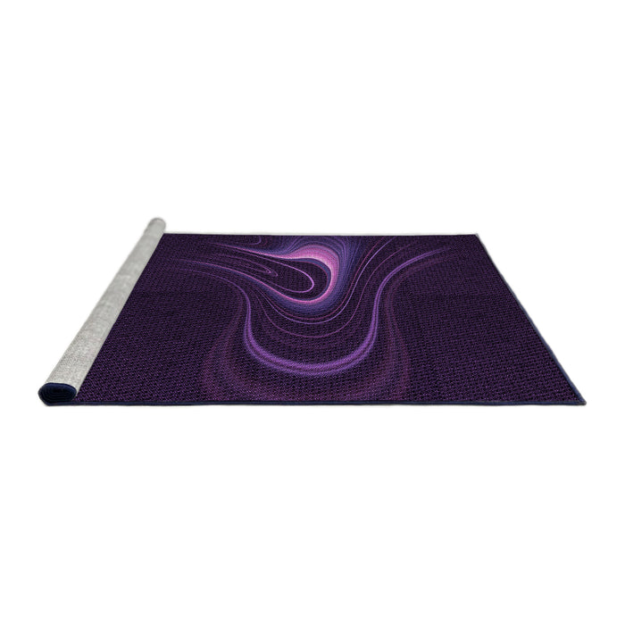 Sideview of Machine Washable Transitional Purple Rug, wshpat256pur
