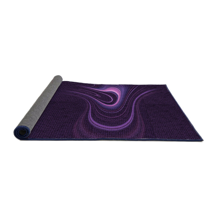 Thickness of Patterned Purple Rug, pat256pur