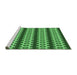 Sideview of Machine Washable Transitional Deep Emerald Green Rug, wshpat2560grn