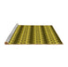 Sideview of Machine Washable Transitional Yellow Rug, wshpat2560yw