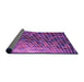 Thickness of Patterned Dark Magenta Purple Rug, pat2561pur