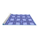 Sideview of Machine Washable Transitional Denim Blue Rug, wshpat2563blu