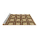 Sideview of Machine Washable Transitional Saddle Brown Rug, wshpat2563brn