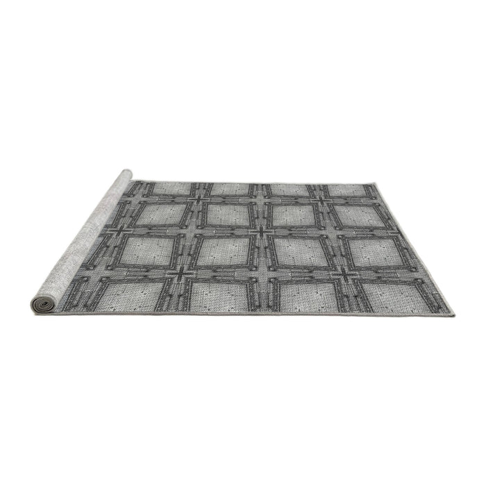 Sideview of Machine Washable Transitional Cloud Gray Rug, wshpat2563gry