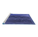 Sideview of Machine Washable Transitional Blue Rug, wshpat2564blu