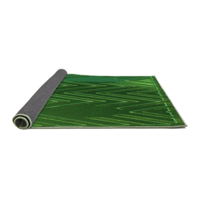 Thickness of Patterned Deep Emerald Green Rug, pat2564grn