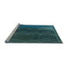 Sideview of Machine Washable Transitional Deep Teal Green Rug, wshpat2564lblu