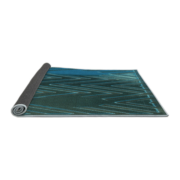 Thickness of Patterned Deep Teal Green Rug, pat2564lblu