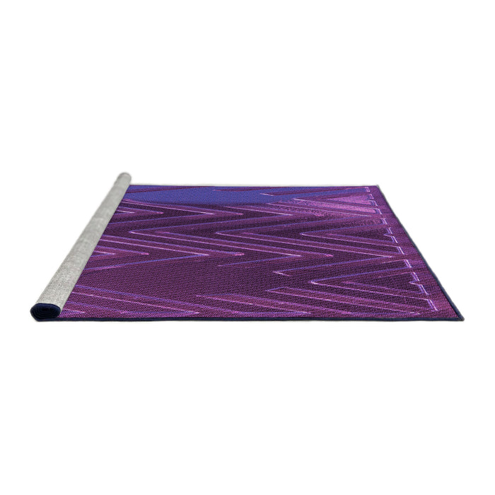 Sideview of Machine Washable Transitional Purple Rug, wshpat2564pur